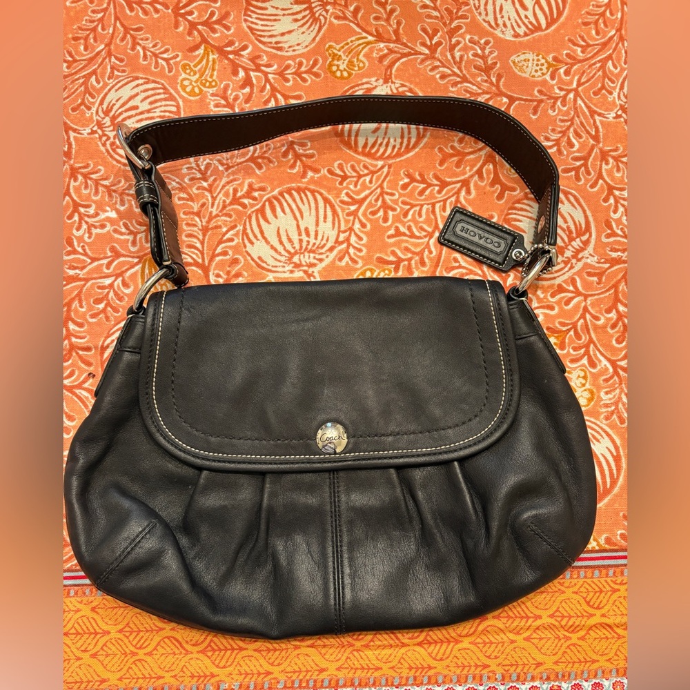 Coach Dark Leather Shoulder Bag